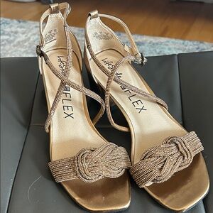 Life Stride Bronze Strappy Heels